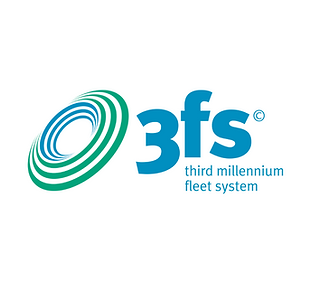 3FS logo, a Proge-Software solution for vehicle fleet management, featuring a spiral symbol in shades of blue and green.