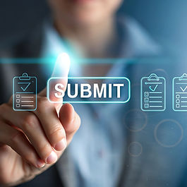 Person submitting a digital form, representing AI-powered leave request automation