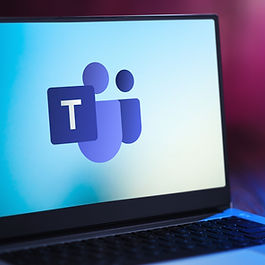 Laptop displaying Microsoft Teams, representing classroom integration for digital learning and collaboration.